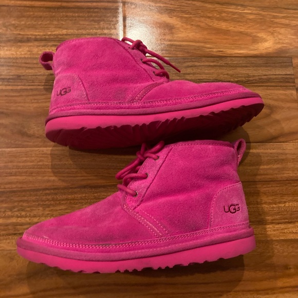UGG Women's Neumel 1094269 Pink Suede Lace Up Ankle Winter Boot Size 6 - Picture 3 of 7